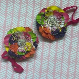 Neon rainbow Tieks flower - 2 available